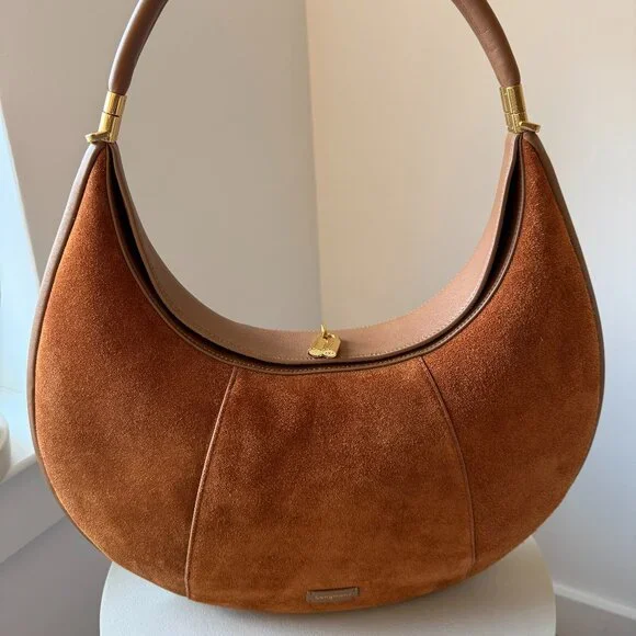 Songmont Large Luna Bag Caramel Leather & Suede New Without Tags - Picture 2 of 13